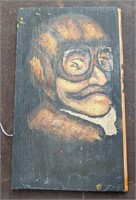 Stylized Early Aviator Painted on Wood