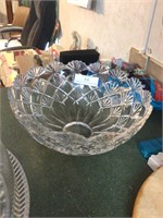 Large Heavy Crystal Serving Bowl 12" Wide