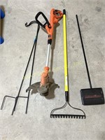 Yard tools- Black & Decker weed eater, sweeper,