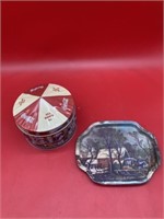 Vintage Coca-cola tin and collectors card set