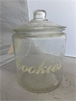 Glass Cookie Jar w/Lid 10"