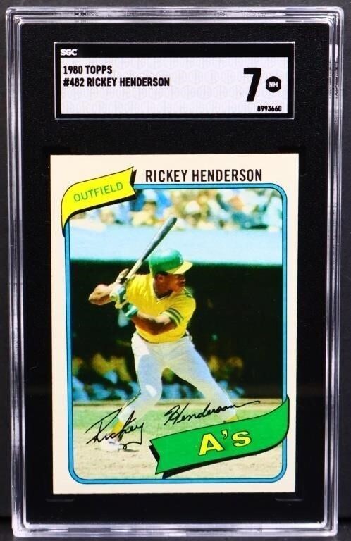 Graded Topps 1980 Rickey Henderson card