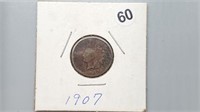 1907 Indian Head Cent rd1060