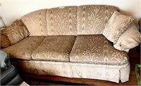 Flexsteel tan cut velvet sofa