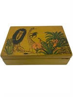 Vintage HandPaintes Lacquer Wooden Box