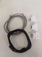 5 PIECES ASSORTED CORD AND ADAPTER