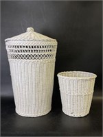 White Wicker Laundry and Waste