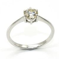 Silver Moissanite (Round 6.5 Mm)(1.25ct) Ring