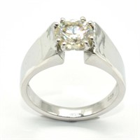 Silver Moissanite (Round 8 Mm)(2ct) Ring