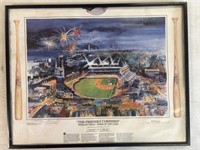 Framed the friendly confines, signed by artist