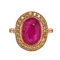 10ct r/g ruby & yellow sapphire ring