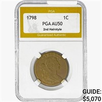 1798 Draped Bust Large Cent PGA AU50 2nd