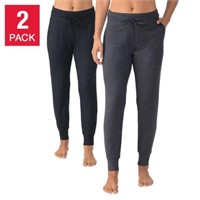 2-Pk Lole Women's MD Lounge Jogger, Black and Grey