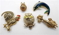 Sarah Coventry Owl Pin & More