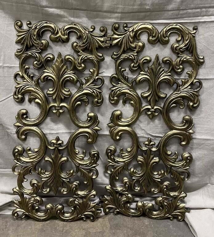 Italy Fire Place Screens Gold Tone