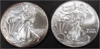 (2) 2014 AMERICAN SILVER EAGLES