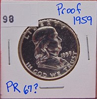 1959 Proof Franklin Half Dollar, PR66