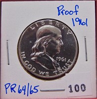 1961 Proof Franklin Half Dollar, PR64
