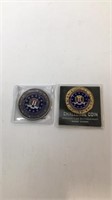 New Lot of 2 FBI Challenge Coins