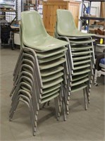 (21) Green Stackable Chairs