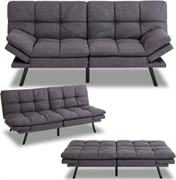 MUUEGM Futon Sofa Bed  Memory Foam  71  Grey