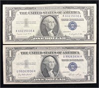1935 E & 1957 A $1 Silver Certificates
