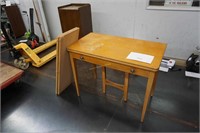 1960's blond oak console table