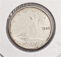 1943 Canada Silver 10-Cent Coin