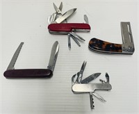 4 Vintage Pocket/Swiss Army Knives