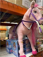KIDS RIDEABLE PINK PONY&2 BOXES OF LITTLE PRINCESS