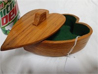 Handmade wooden free form box, heart shape