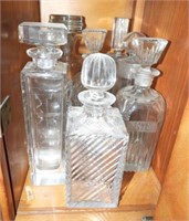 (11) lead crystal and pattern glass decanters