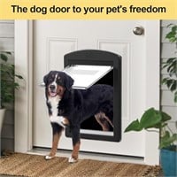 FingerPing Large Plastic Doggy Door, Dull Black