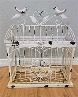 Metal White Victorian Tabletop Bird Cage