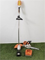 STIHL TRIMMER & CHAINSAW WITH CHARGER