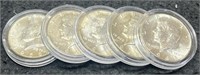 (5) Different Unc. 40% Silver Kennedy Half Dollars
