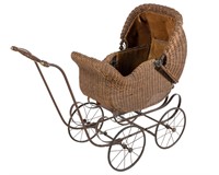 Wicker Baby Carriage