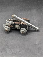 Vintage Miniature Cast Iron Chrome Cannon Italy