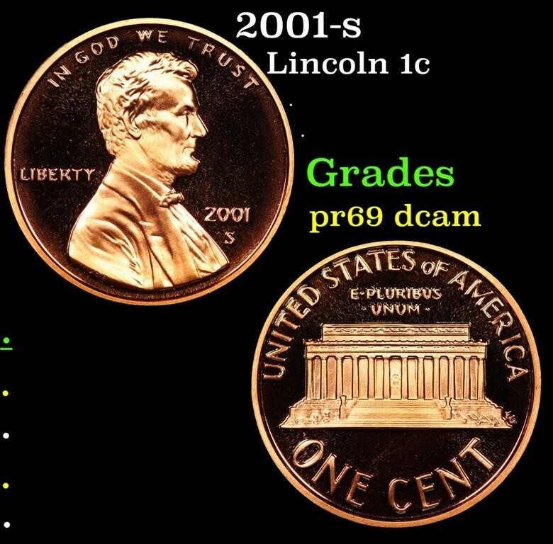 Proof 2001-s Lincoln Cent 1c Grades GEM++ Proof De