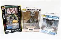 (3) Star Wars Funko Pops Including The Mandalorian