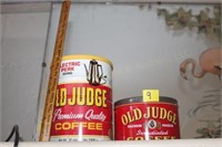 2 Old Judge Coffee Cans