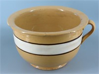 Yellow Ware Pottery Banded Chamber Pot