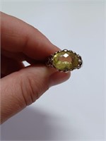 Citrine Color Ring Marked JDG 925- 7.8g