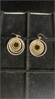 Sterling two toned multi circle earrings