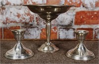 3Pc Sterling Silver Hollowware, Rogers compote &
