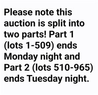 Bidding Notice - Auction in 2 parts!