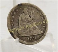 1876 Liberty Seated Quarter