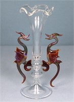 Corning Blown Glass Dragon Vase