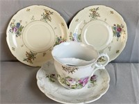 Floral Tea Cup and Saucers