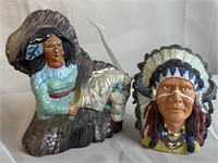 2 Native American Figurines